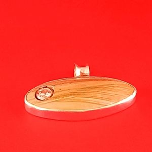 Picture Jasper and CZ pendant in 925 mounting